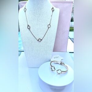 Crown & Ivy Gold Tone Necklace and Bracelet Set